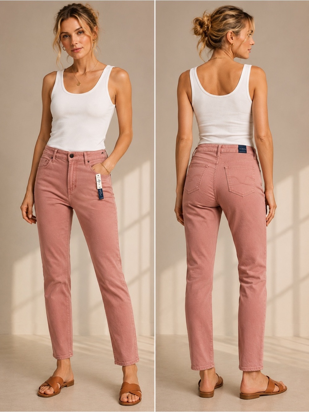 Talbots Flawless High Waist Jegging Ankle Jeans 16P NWT Pink Blush
